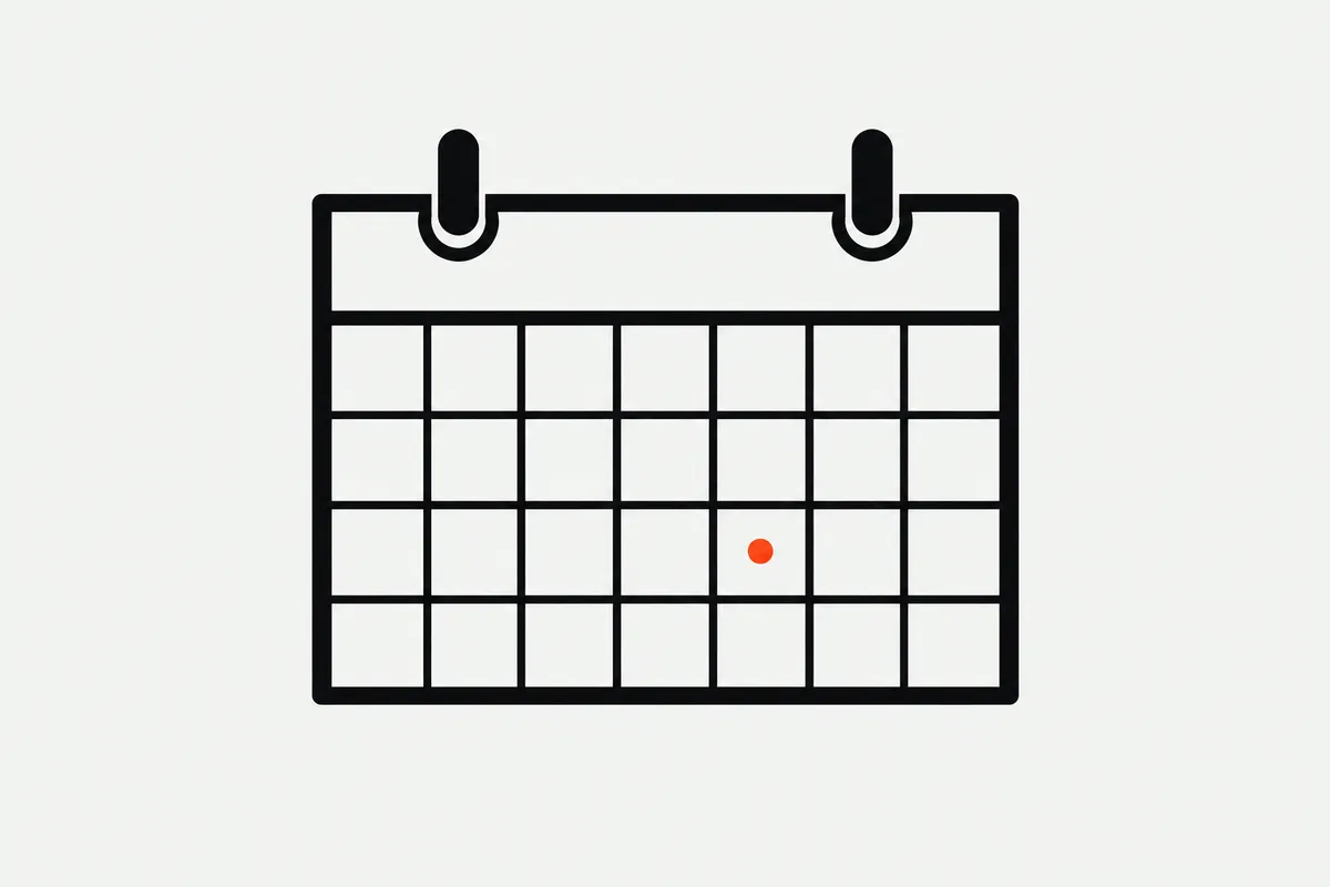 Dibujo de un calendario con un día marcado