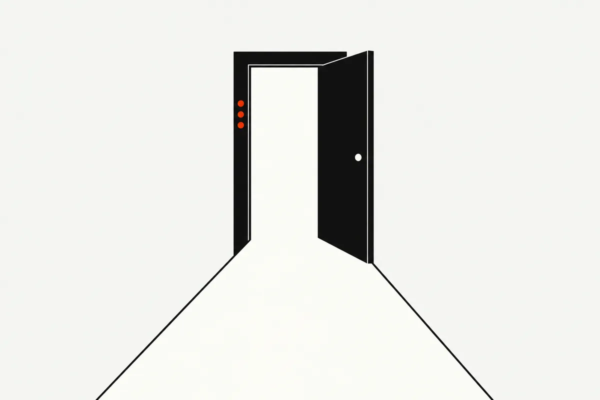 Dibujo de una puerta abierta
